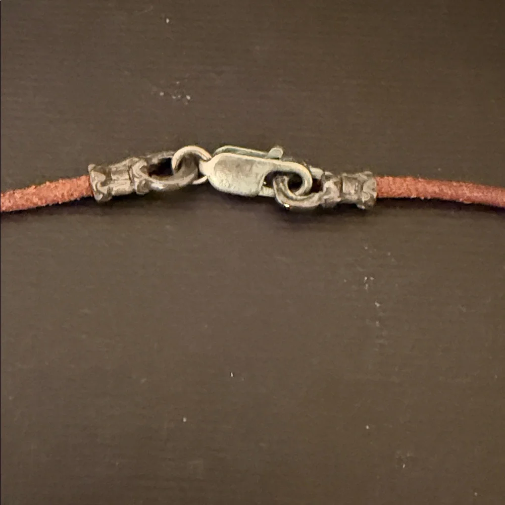 Green Jade Pendant with leather cord Necklace - Picture 3 of 5